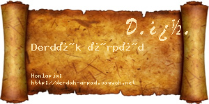 Derdák Árpád névjegykártya