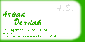 arpad derdak business card